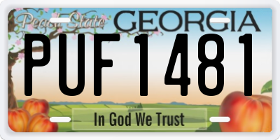 GA license plate PUF1481
