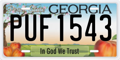 GA license plate PUF1543