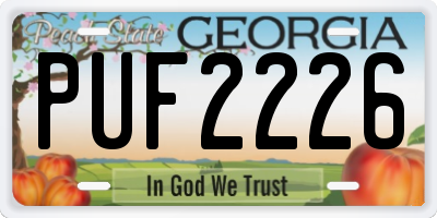 GA license plate PUF2226
