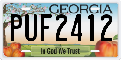 GA license plate PUF2412