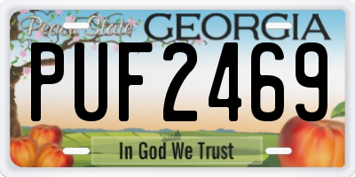 GA license plate PUF2469