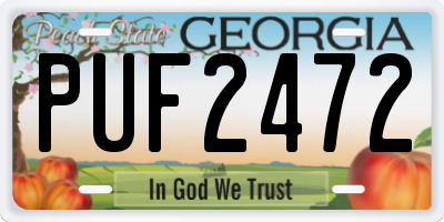 GA license plate PUF2472
