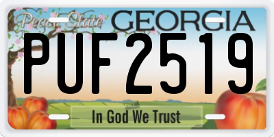 GA license plate PUF2519