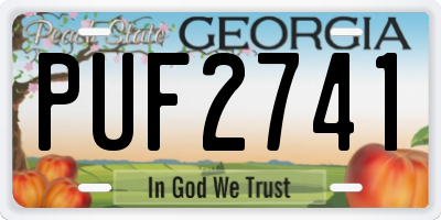 GA license plate PUF2741