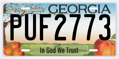 GA license plate PUF2773