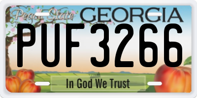 GA license plate PUF3266