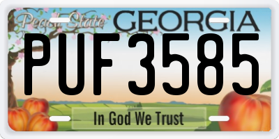 GA license plate PUF3585