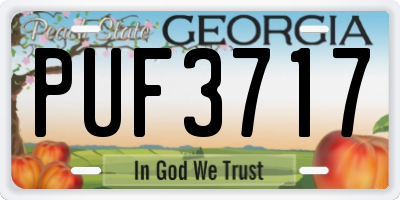 GA license plate PUF3717