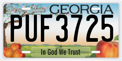 GA license plate PUF3725