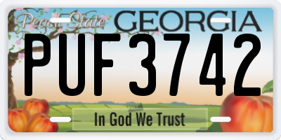 GA license plate PUF3742
