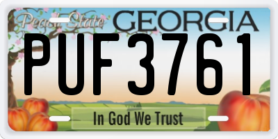 GA license plate PUF3761