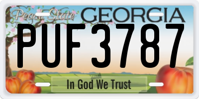 GA license plate PUF3787