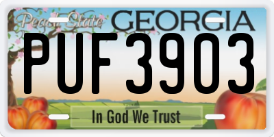 GA license plate PUF3903