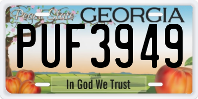GA license plate PUF3949