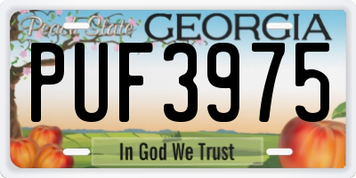 GA license plate PUF3975