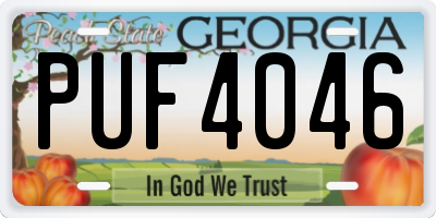 GA license plate PUF4046