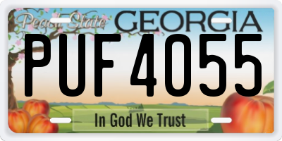 GA license plate PUF4055