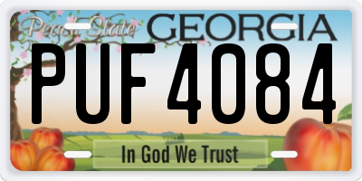 GA license plate PUF4084