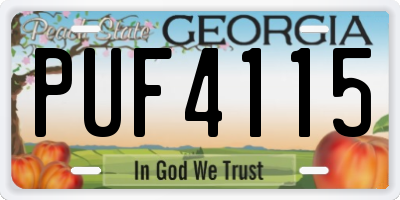 GA license plate PUF4115