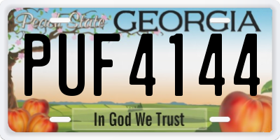 GA license plate PUF4144
