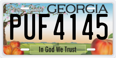 GA license plate PUF4145