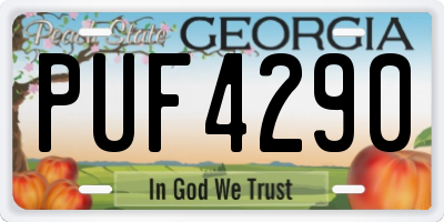 GA license plate PUF4290