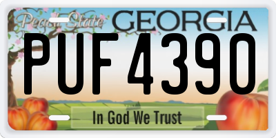 GA license plate PUF4390
