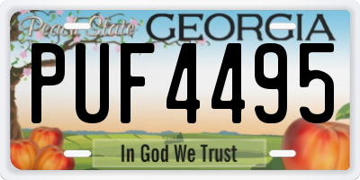 GA license plate PUF4495