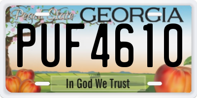 GA license plate PUF4610