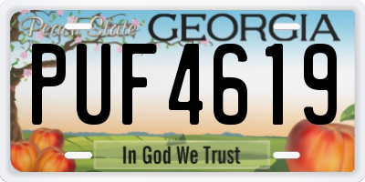 GA license plate PUF4619