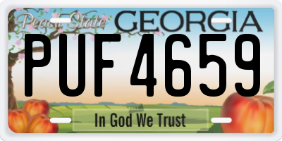 GA license plate PUF4659