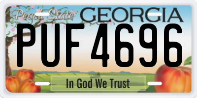 GA license plate PUF4696