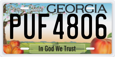 GA license plate PUF4806