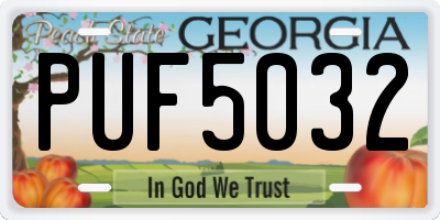 GA license plate PUF5032