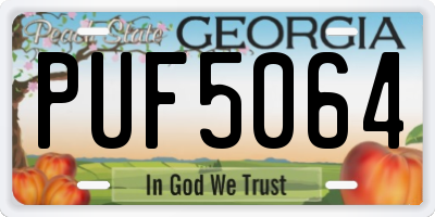 GA license plate PUF5064
