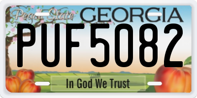GA license plate PUF5082