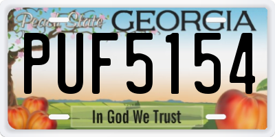 GA license plate PUF5154