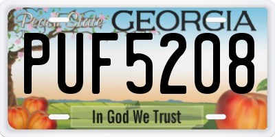 GA license plate PUF5208