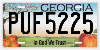 GA license plate PUF5225