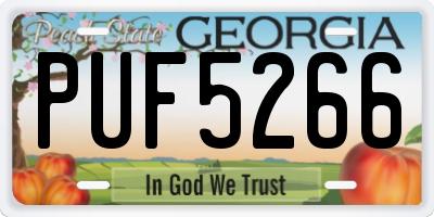 GA license plate PUF5266