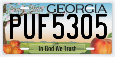 GA license plate PUF5305