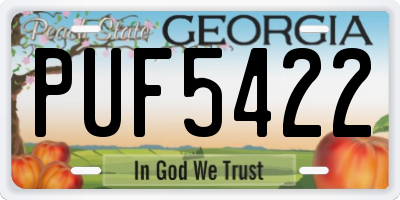 GA license plate PUF5422