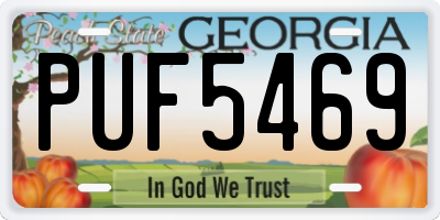 GA license plate PUF5469