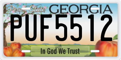 GA license plate PUF5512