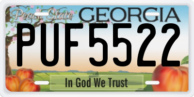 GA license plate PUF5522