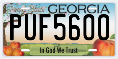 GA license plate PUF5600