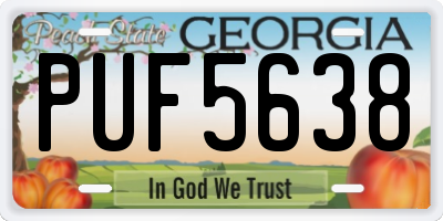 GA license plate PUF5638