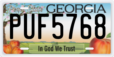 GA license plate PUF5768