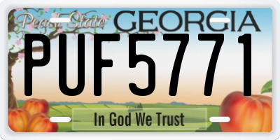 GA license plate PUF5771