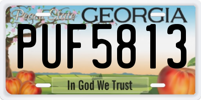 GA license plate PUF5813